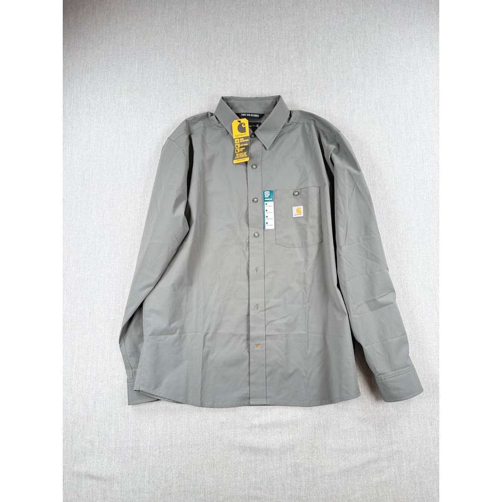 Carhartt Force Sun Defender Relaxed Fit LS Shirt Steel Gray 106552-STL Mens M